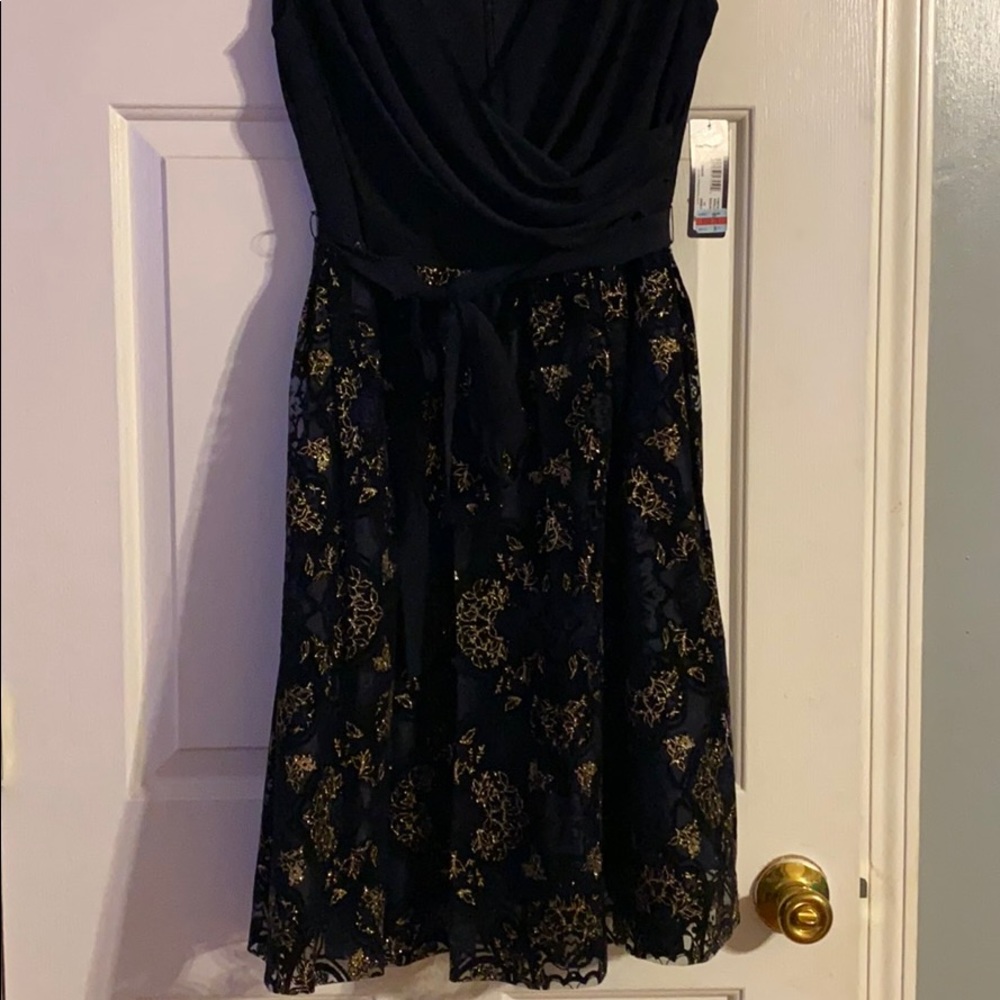 SLNY SL Fashions New York Missy size 12 Navy Dress